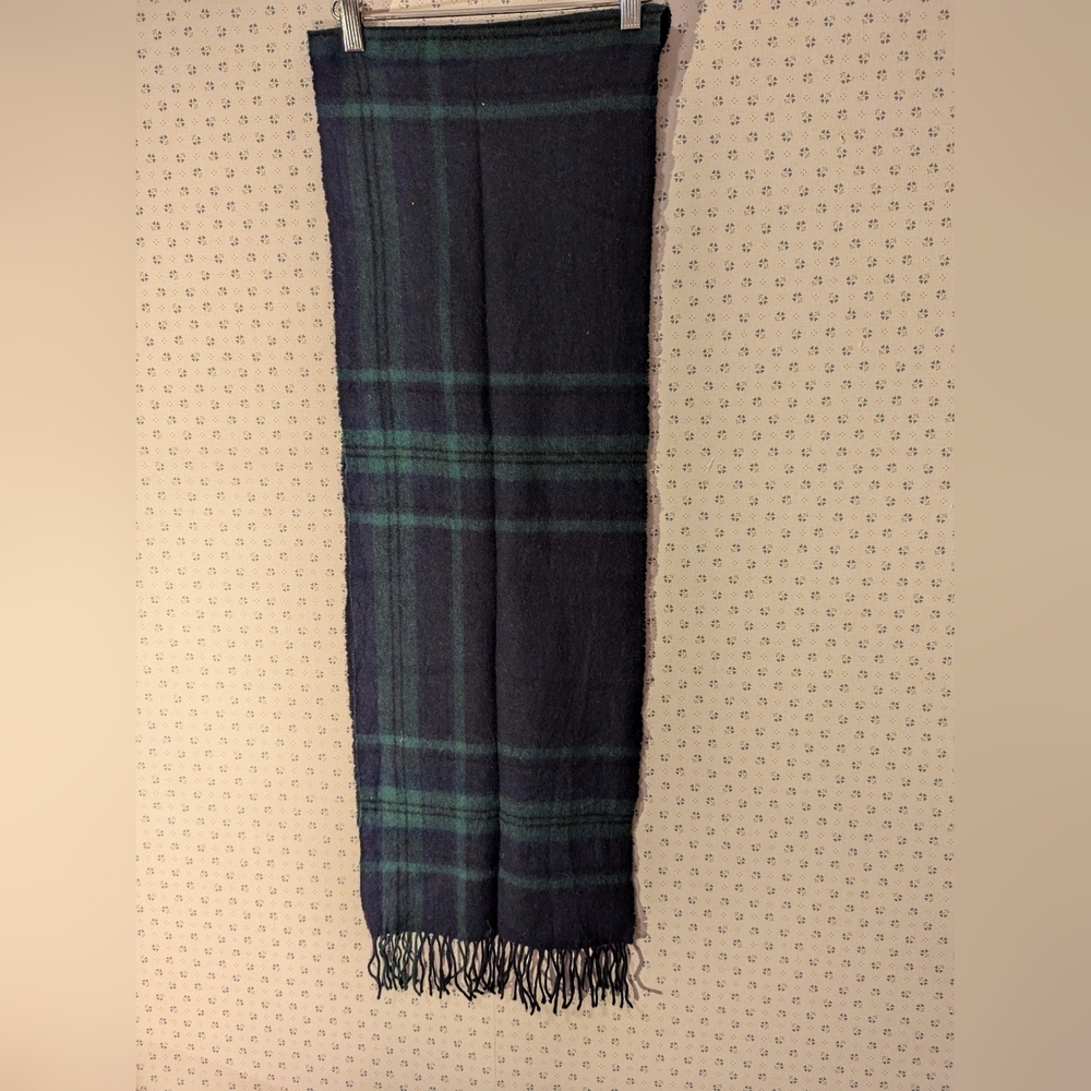 💙 Plaid Tartan scarf very soft wool blend dark academia preppy class Highlander